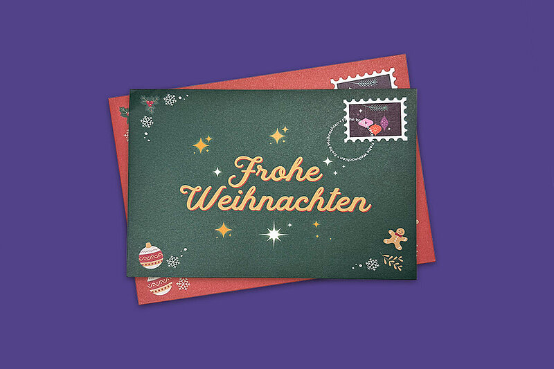 Ein Bild mit verschiedenen Kuverts für Weihnachten