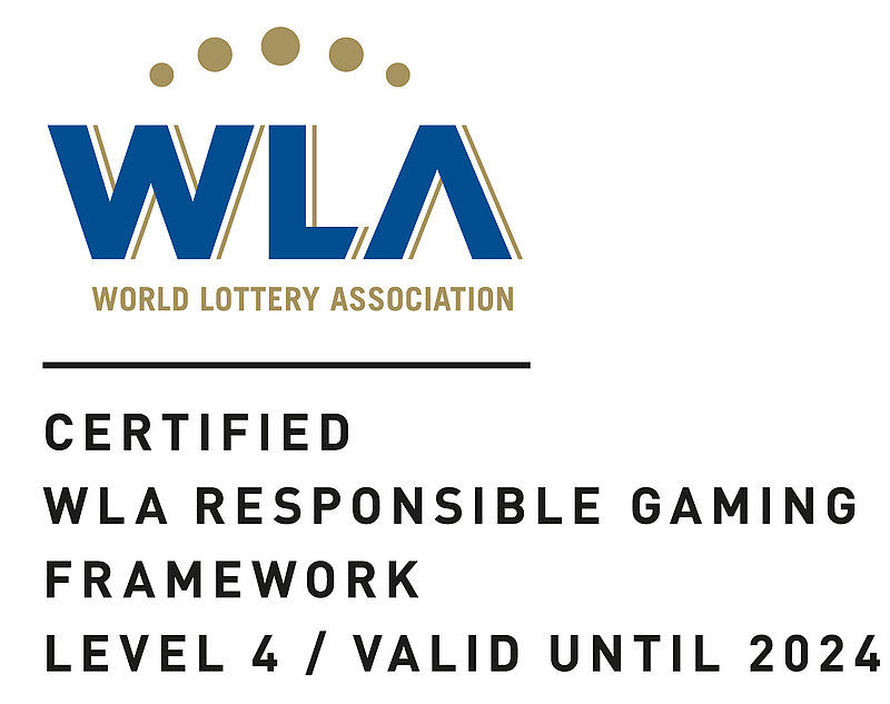 World Lottery Association Logo WLA Logo - Österreichische Lotterien sind zertifiziert