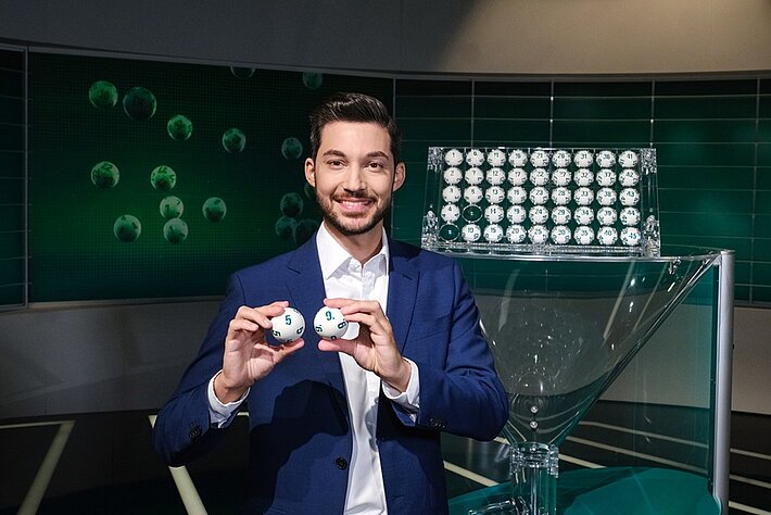 ORF-Moderator Marcel Kilic im Lotto-Studio
