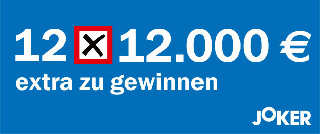 Joker Promotion. 12-mal 12.000 Euro extra zu gewinnen.
