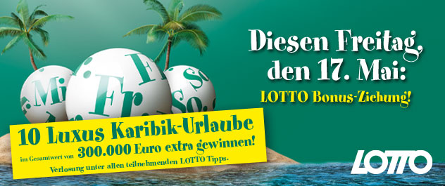 Lotto Bonus Ziehung - 300.000 Euro extra gewinnen