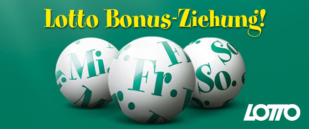 Lotto Bonus-Ziehung diesen Freitag. Abbildung Lotto Kugeln.