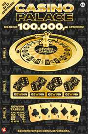 Rubbellos Casino Palace - bis zu 100.000 Euro gewinnen