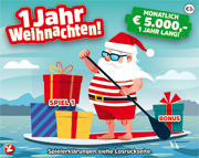 Rubbellos 1 Jahr Weihnachten, 5.000 Euro monatlich, 1 Jahr lang 